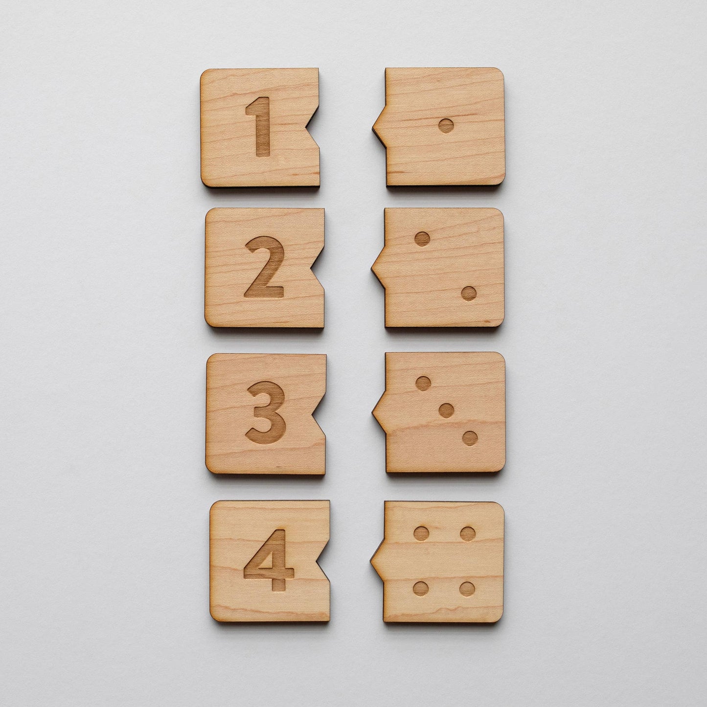 Wooden Number Match Puzzle • Modern Domino Style Kids Game