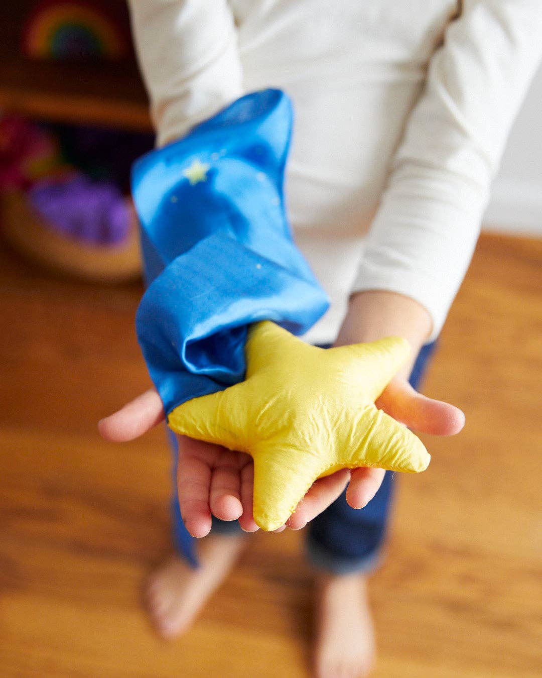 Silk Skytail - Waldorf Toy for Throwing, Movement Play: Starry Night