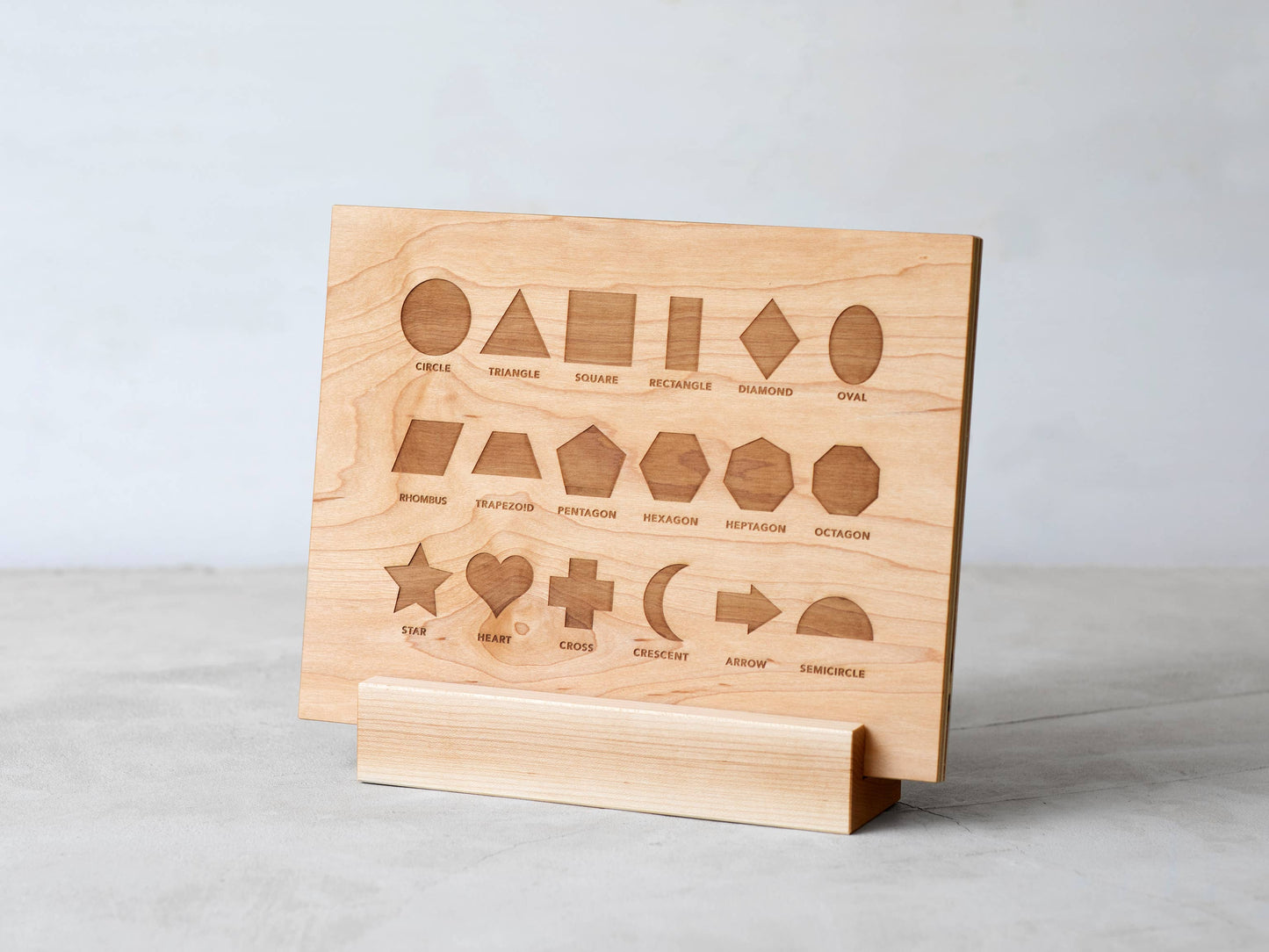 Wooden Shapes Board with Matching Shape Pieces