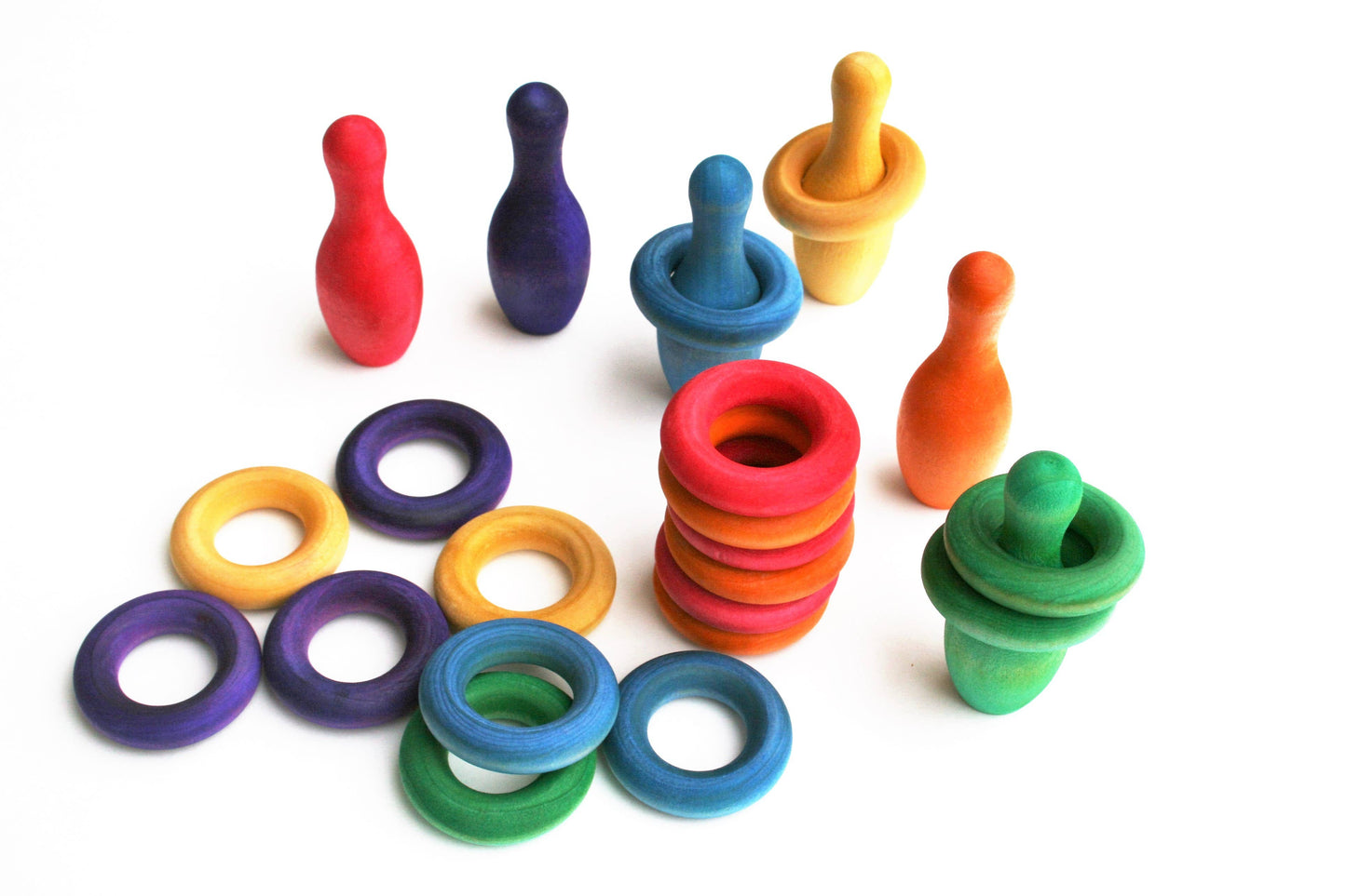 Rainbow Pin & Ring Wooden Stacking Set