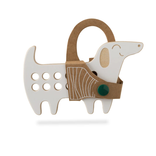 The Dachshund, small wooden lacing toy, Montessori toy