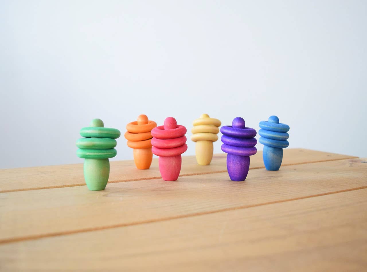 Rainbow Pin & Ring Wooden Stacking Set