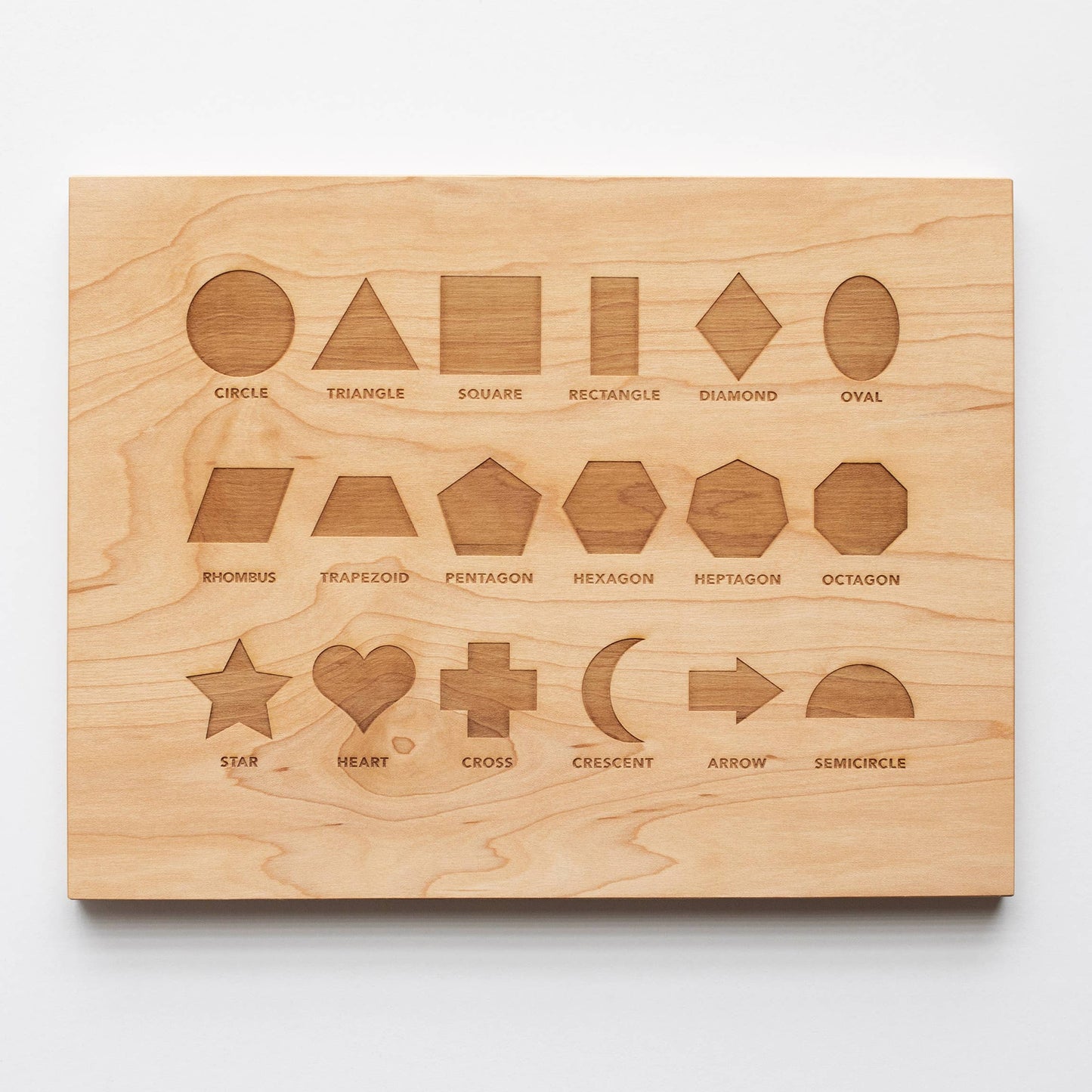 Wooden Shapes Board with Matching Shape Pieces