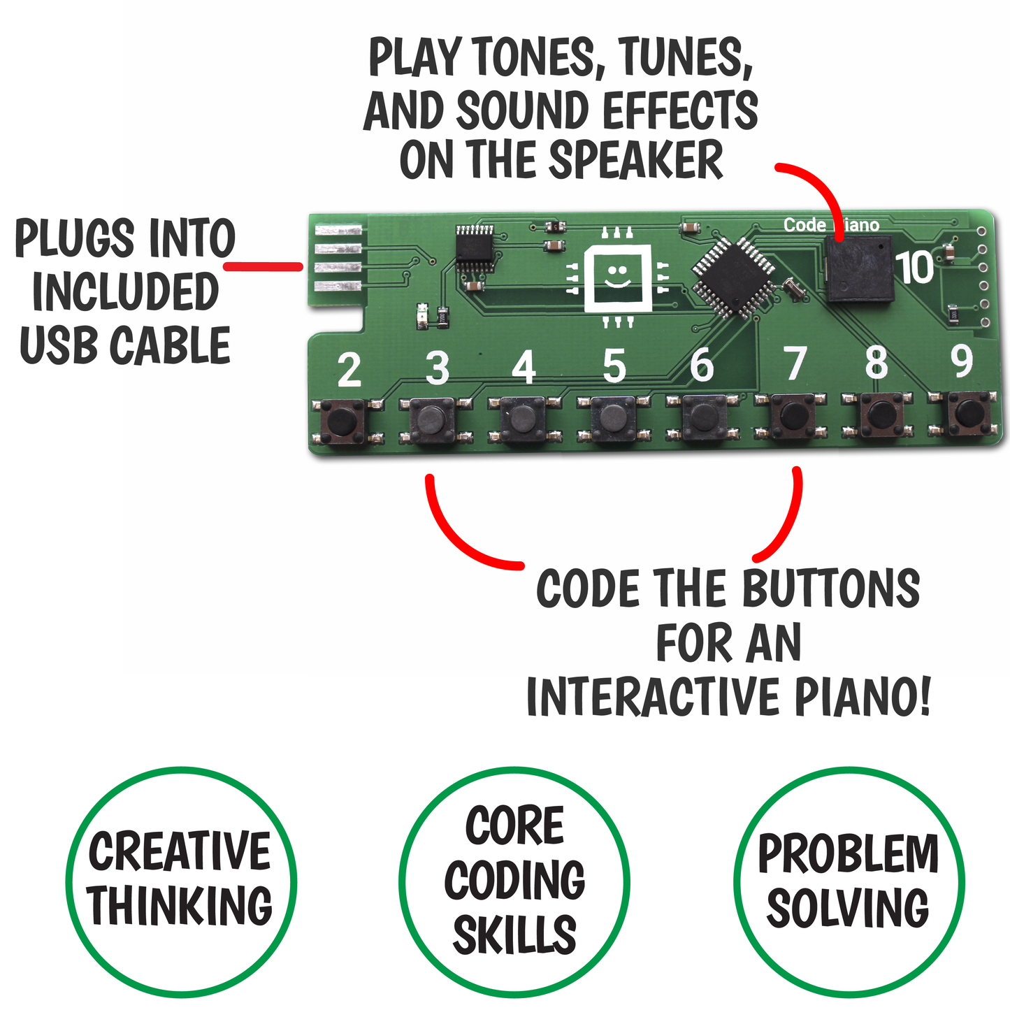 Code Piano S.T.E.M. Toy for Kids 8-12+ | Code with Music!