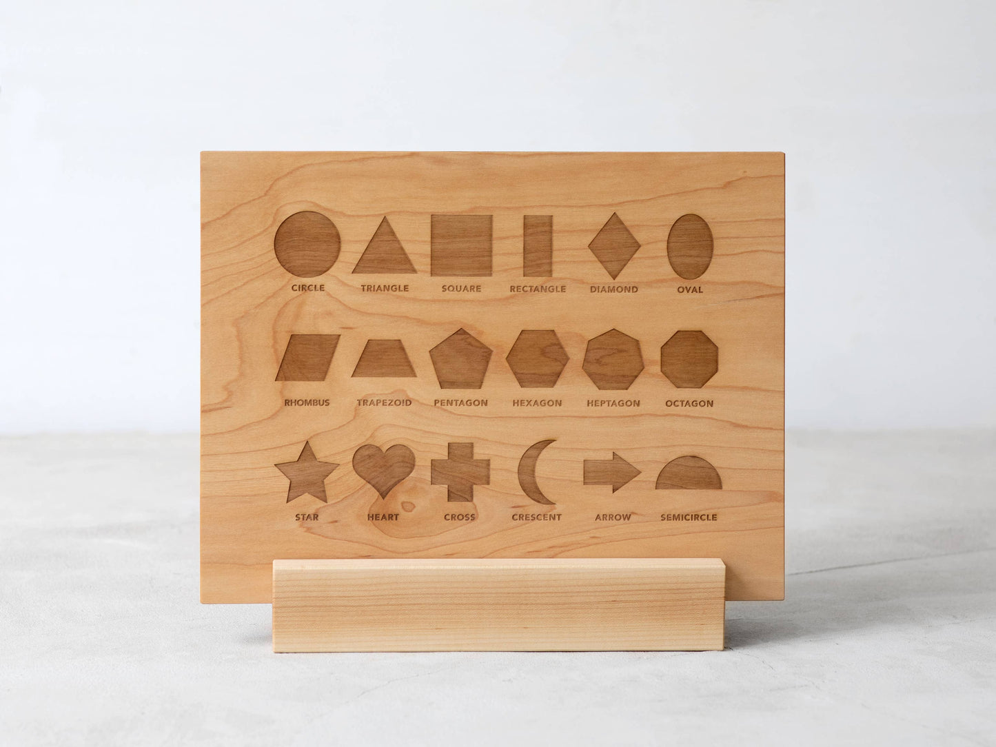 Wooden Shapes Board with Matching Shape Pieces