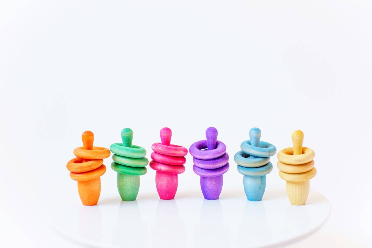 Rainbow Pin & Ring Wooden Stacking Set