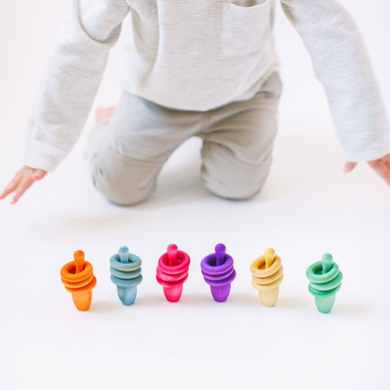 Rainbow Pin & Ring Wooden Stacking Set