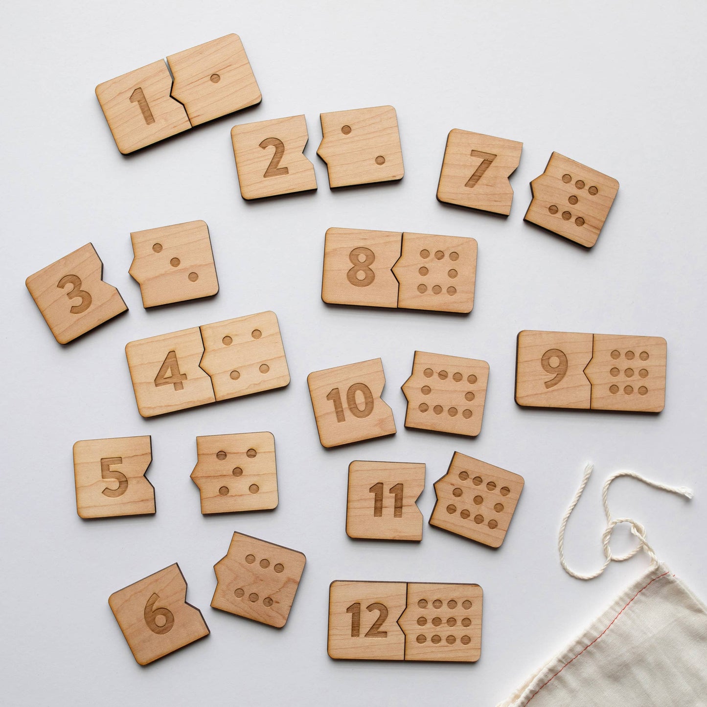 Wooden Number Match Puzzle • Modern Domino Style Kids Game