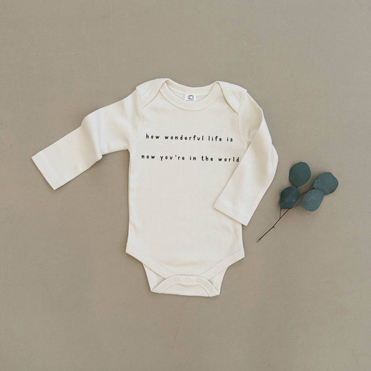 How Wonderful Life is Now You're in The World Organic Onesie