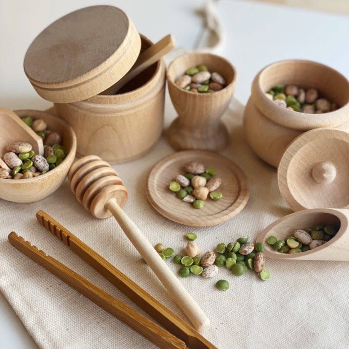 Wooden Sensory Bin Tool Kit